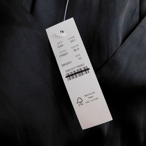 NWT!! J. CREW Pleated Tie Waist Dress Luster Georgette Solid Black Pleated 10 - Picture 14 of 16